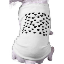 Animal Paw Print Pattern. Black and White. Pet Tee