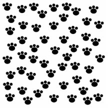 Animal Paw Print Pattern. Black and White. Photo Cut Out
