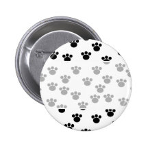 Animal Paw Print Pattern. Black and White. Pins