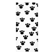 Animal Paw Print Pattern. Black and White. Rack Card Design