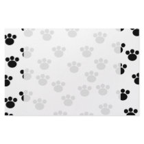 Animal Paw Print Pattern. Black and White. Stationery Design