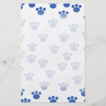 Animal Paw Print Pattern. Blue and White. Flyer Design