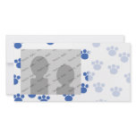 Animal Paw Print Pattern. Blue and White. Photo Greeting Card