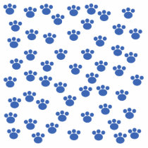 Animal Paw Print Pattern. Blue and White. Photo Cutout