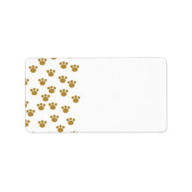Animal Paw Prints. Brown and White Pattern. Custom Address Labels
