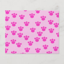 Animal Paw Prints. Light Pink and Bright Pink. Custom Flyer