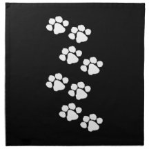 Animal Paw Prints Printed Napkin