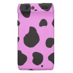 Animal Print Fur Skin Cow Pink, Black Motorola Droid RAZR Cover