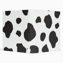 Animal Print Fur Skin Cow White, Black Binders
