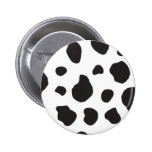 Animal Print Fur Skin Cow White, Black Button