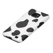 Animal Print Fur Skin Cow White, Black Galaxy SII Cases