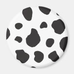 Animal Print Fur Skin Cow White, Black Magnets