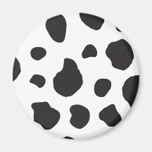 Animal Print Fur Skin Cow White, Black Magnets