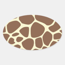 Animal Print Fur Skin Giraffe Brown, Yellow Stickers