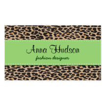 Animal Print Fur Skin Leopard Brown Black Green Business Cards