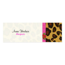 Animal Print Fur Skin Leopard Brown Black Pink Business Card Template