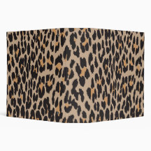 Animal Print Fur Skin Wild Leopard Brown Black 3 Ring Binders