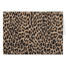 Animal Print Fur Skin Wild Leopard Brown Black Greeting Card