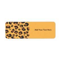 Animal Print Fur Skin Wild Leopard Brown Black Return Address Label