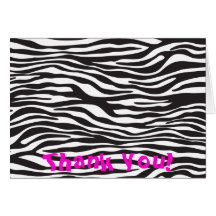 Animal Print Fur Skin Zebra Black White Card