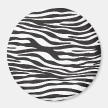 Animal Print Fur Skin Zebra Black White Fridge Magnets