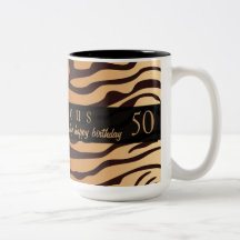 Animal Print Happy 50th Birthday Mug