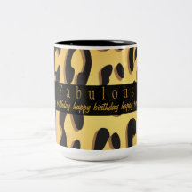 Animal Print Happy 50th Birthday Mug