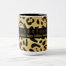 Animal Print Happy 50th Birthday Mug