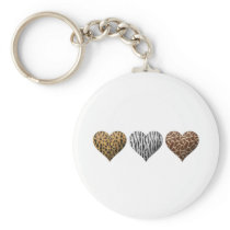 Animal Print Hearts Key Chains