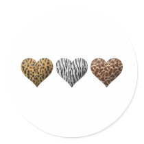 Animal Print Hearts Sticker