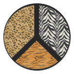 Animal Print Peace Sign Sticker