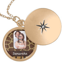 Animal print photo background pendant