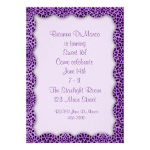 Animal Print Purple Invitation