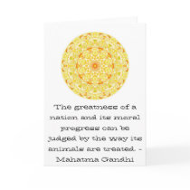 animal rights quote - Mahatma Gandhi Card
