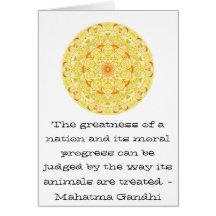 animal rights quote - Mahatma Gandhi Card