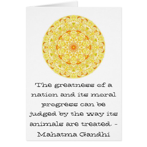 animal rights quote - Mahatma Gandhi Card