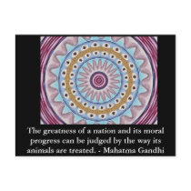 animal rights quote - Mahatma Gandhi Postcard