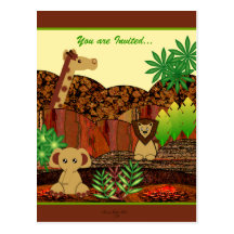 Animal Safari Baby Shower Post Card