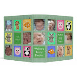 Animal Squares Green Baby Photo Album -Customize! 3 Ring Binder