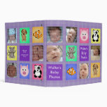 Animal Squares Purple Baby Photo Album -Customize! Vinyl Binders