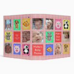 Animal Squares Red Baby Photo Album -Customize! 3 Ring Binders