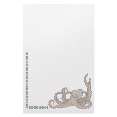 Animal Stationary Pet Lovers Octopus Stationary Stationery Design by UTeezSF