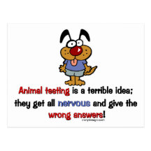 Animal Testing Humour Post Card