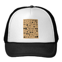 Animal Tracks Pawprints Poster Trucker Hats