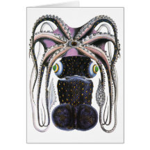 Animal vintage d'espèce marine, poulpe géant ou ca cartes