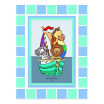 Animal Voyage (framed) Baby Shower Invitation Post Cards