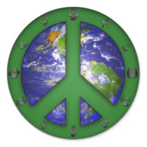 Animal World Coexist Round Stickers
