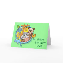 Animals 2 All Together - birthday card