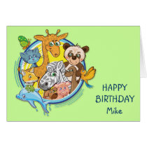 Animals 2 All Together - greeting card