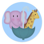 Animals in an Umbrella Stickers